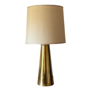 Hollywood Regency Conical Brass Table Lamp, Italy 1970 For Sale