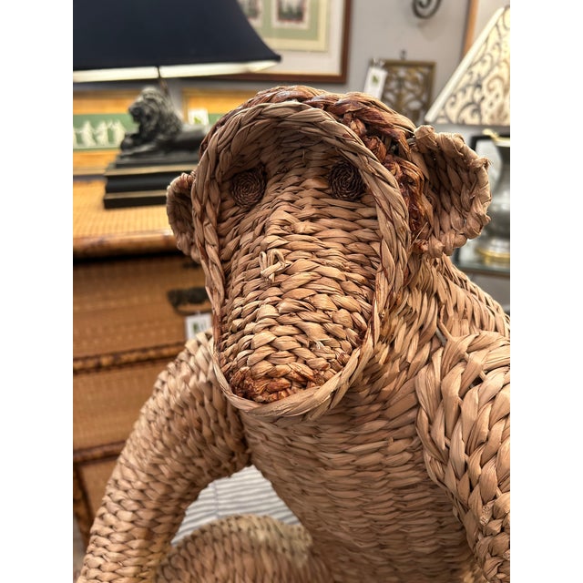 Water Hyacinth Woven Rattan Designer Monkey Sculpture Attributed to Mario Lopez Torres For Sale - Image 9 of 13