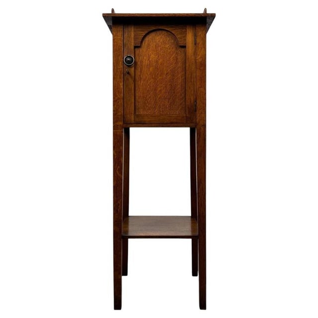 2000 - 2009 Antique Early 20th Century English Arts and Crafts Oak Cabinet For Sale - Image 5 of 11
