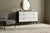 Black Restored Mid-Century Modern Dresser in Black & White With Ribbed Drawer Fronts For Sale - Image 8 of 14