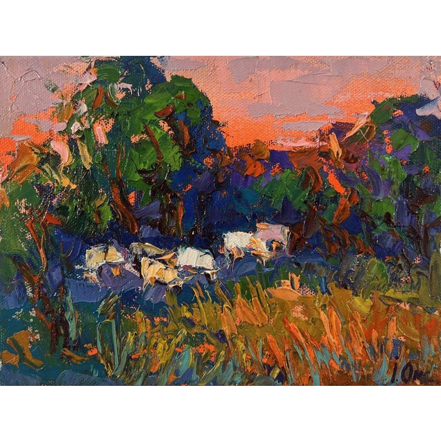 Oil Painting Forest Evening Oksana Ivanyuk For Sale
