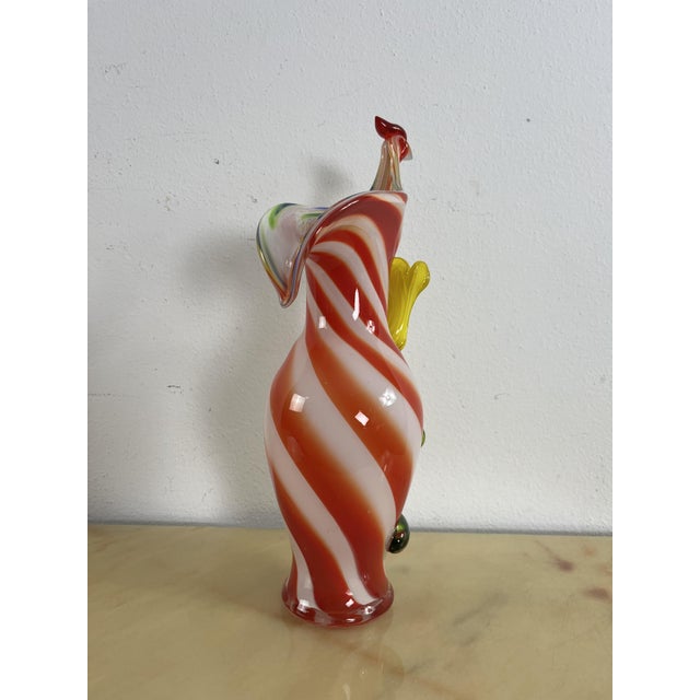 Mid-Century Modern Mid-Century Polychrome Murano Glass Rooster and Flower Vase, 1950s For Sale - Image 3 of 12