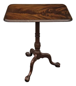 George III Style Crotch Mahogany Pedestal Tilt Top Side Table
