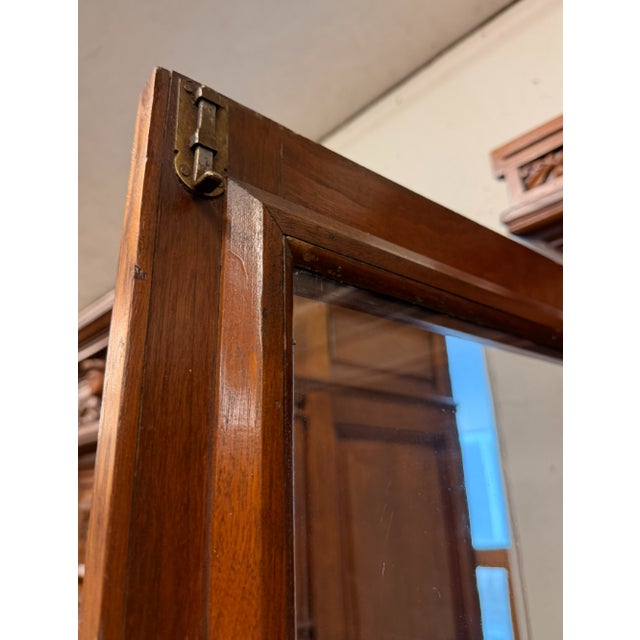 Victorian 19th Century American Victorian Solid Walnut Bookcase With Burl Walnut & Wavy Glass, Circa 1890 For Sale - Image 3 of 10