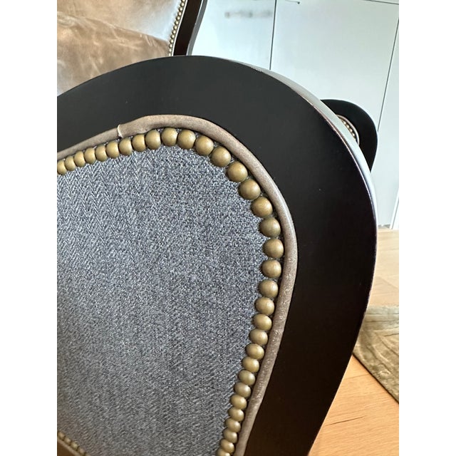 Arhaus Catania Wingback Chair & Matching Ottoman in Libby Smoke For Sale - Image 10 of 17