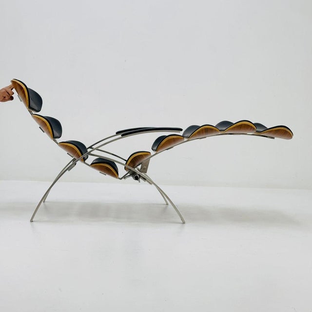 Mid-Century Bauhaus Lounge Chair in Black Leather, 1980s For Sale - Image 6 of 11