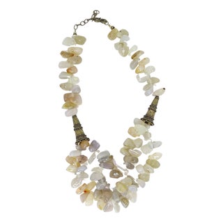 Necklace in Quartz and Aged Bronze, 1990s For Sale