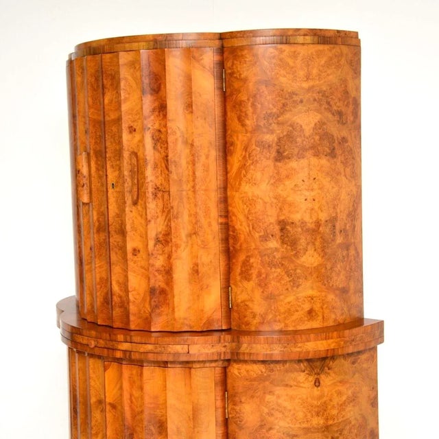 Tan Art Deco Burr Walnut Cocktail Cabinet from Epstein, 1930s For Sale - Image 8 of 13