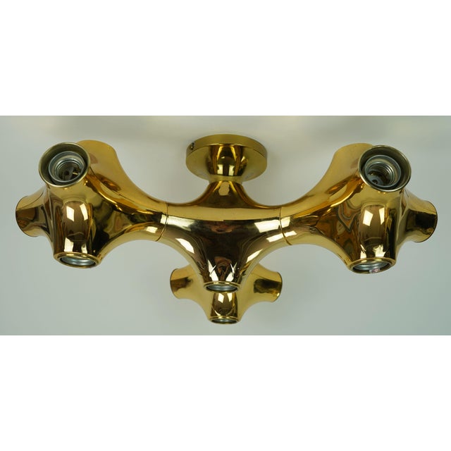 Space Age Sputnik Gemini Ceiling Light in Gold-Colored Plastic from Cosack Leuchten, 1970s For Sale - Image 11 of 18