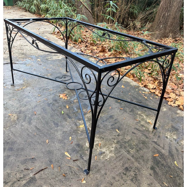 John Salterini 1930s Early Salterini Iron Patio Table Base For Sale - Image 4 of 7
