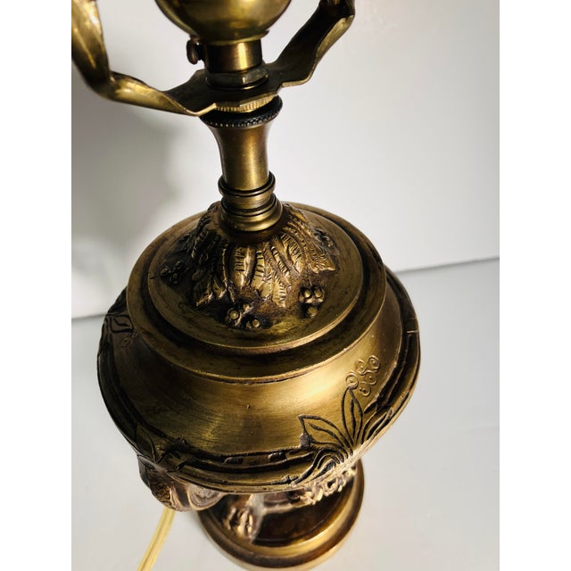 Traditional 1940s French Empire Style Bronze Lamp For Sale - Image 3 of 7