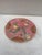 French Pink Majolica Parakeets Plate Salins, Circa 1890. Rare color.