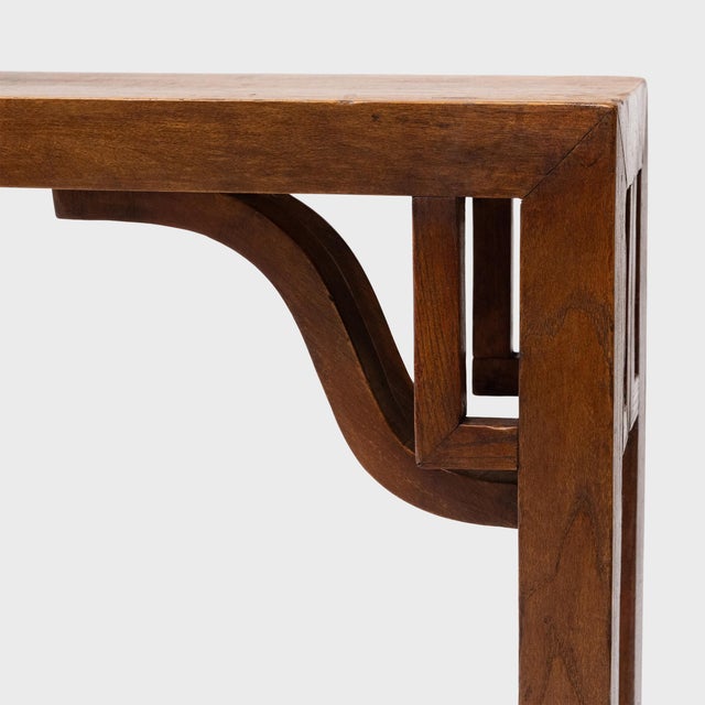 Wood Chinese Keyhole Spandrel Console Table, C. 1875 For Sale - Image 7 of 8