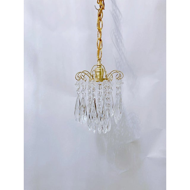 Brass Vintage 1960s Small Brass Chandelier For Sale - Image 8 of 8