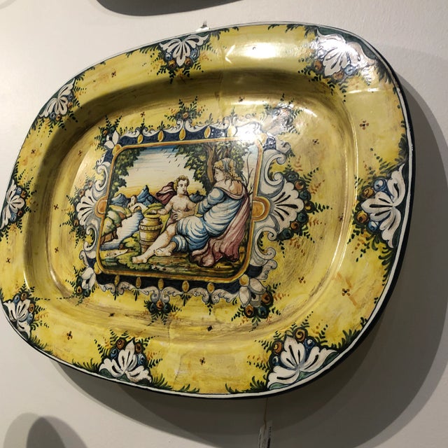 Traditional 1990s Italian Hand Painted Ceramic Wall Plate For Sale - Image 3 of 10