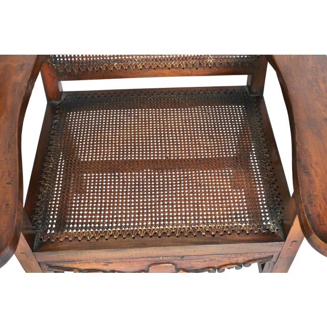 Pair of Antique Handmade Caned Carved Anglo Indian Armchairs For Sale - Image 18 of 18