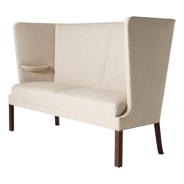 A Frits Henningsen Settee in Linen For Sale