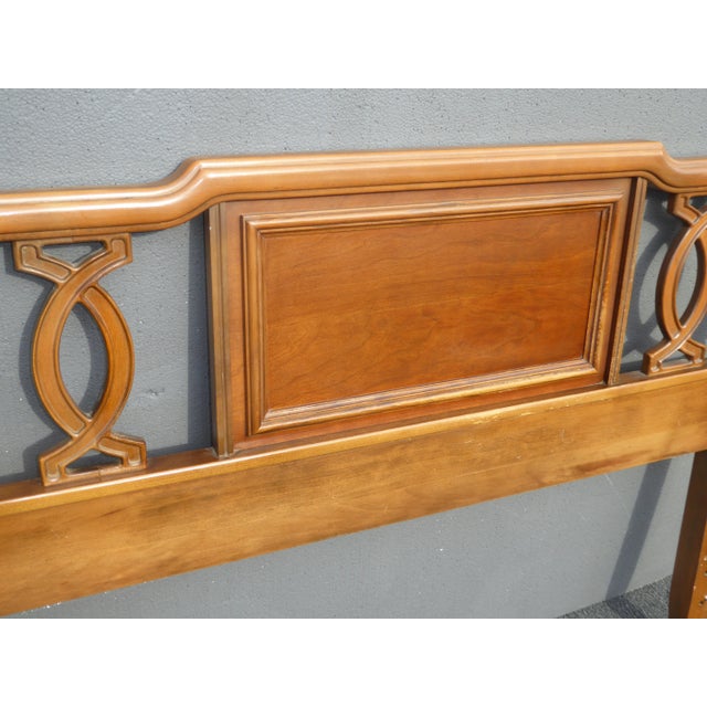 1950s Mid Century Modern Solid Cherry Wood King Headboard For Sale - Image 9 of 13
