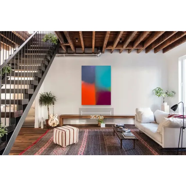 Abstract William Finlayson Jr. Acrylic Painting on wood Panel Titled “Happy Haze Vl 2023 For Sale - Image 3 of 8