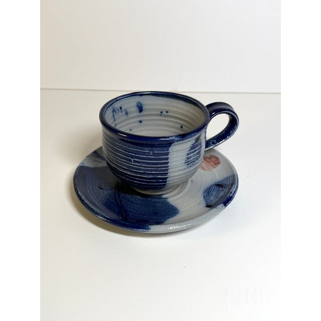 Otto and Vivika Heino 2 Otto Heino Studio Pottery Tea Cups & Saucers For Sale - Image 4 of 10