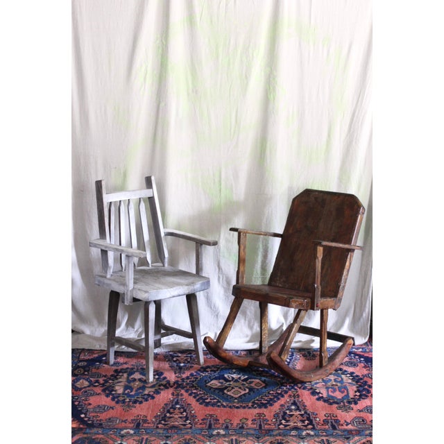 1940s Hand Carved and Handmade Rustic Rocker For Sale - Image 11 of 18
