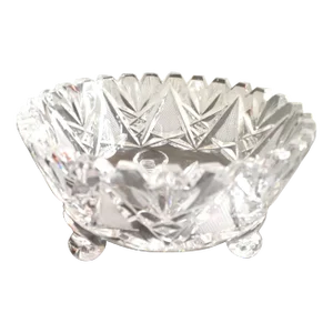 Vintage Lead Crystal Cut & Etched Pedestal Bowl