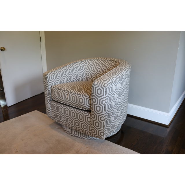 Textile Kravet Swivel Chairs For Sale - Image 7 of 7