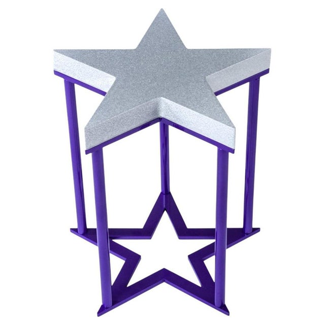 Galactica Star Decorative Stool in Powder-Coated Aluminum by Altreforme For Sale - Image 9 of 9