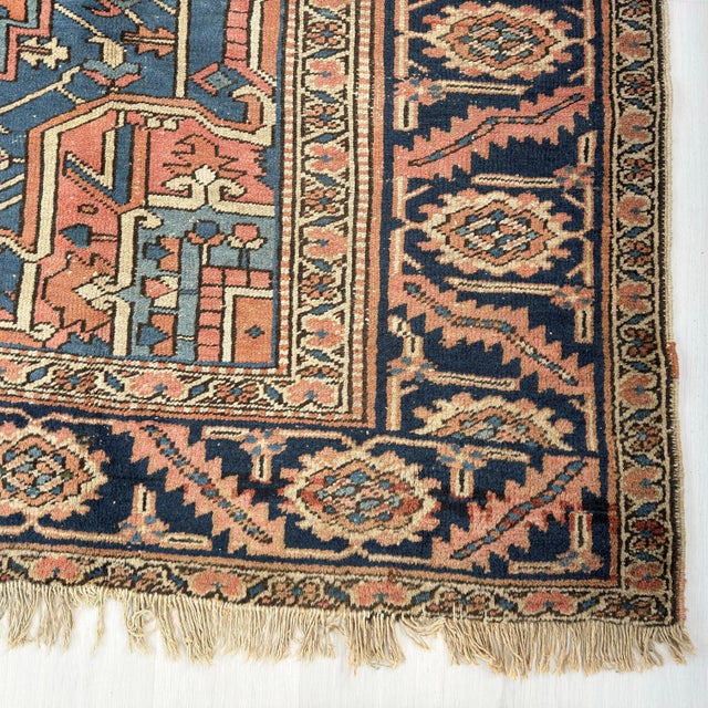 Textile Vintage Room Size Heriz Wool Rug For Sale - Image 7 of 11