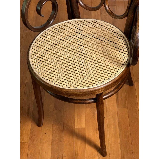 Brown Italian Bentwood Thonet Cafe Daum Style Armchairs by Salvatore Leone, Set of 3 For Sale - Image 8 of 18