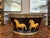 Antique English Planter Jardiniere Horse Equine Black Decoupage Tole Metal C1900 For Sale - Image 4 of 18