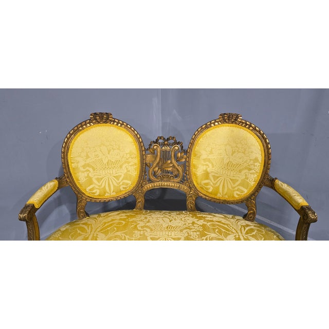 French Gilt Two-Seat Sofa, 1880s For Sale - Image 9 of 16