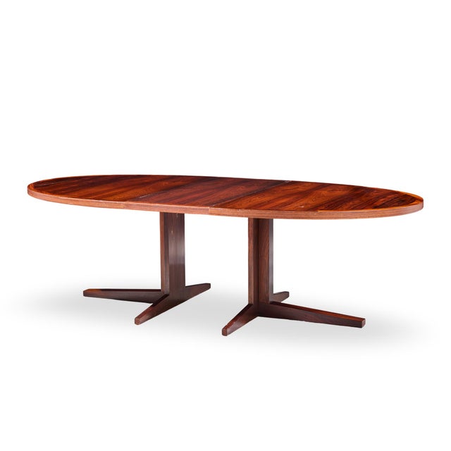 John Mortensen for Heltborg Møbler Mid Century Danish Rosewood Expanding Dining Table With 2 Leaves For Sale - Image 11 of 13