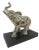 Contemporary Silver Aluminum Metal Elephant Sculpture Standing on Black Wood Plinth For Sale - Image 12 of 12