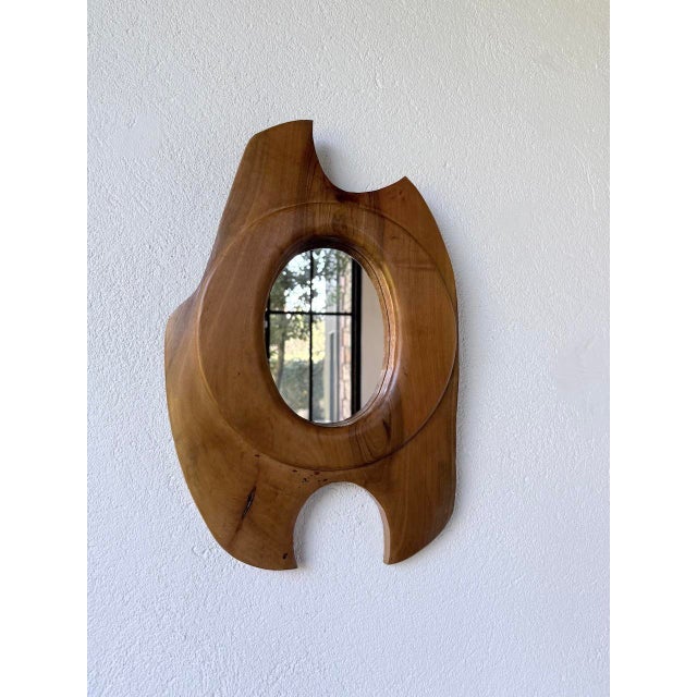 Wood Organic Walnut Mirror, 1960s For Sale - Image 7 of 18