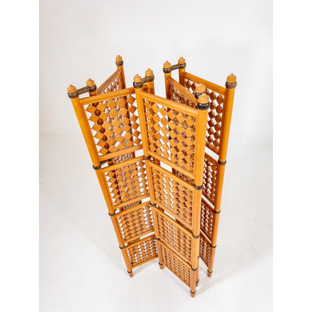 Lotus Square Folding Room Divider in Birch, Singapore, 1970s For Sale - Image 3 of 11