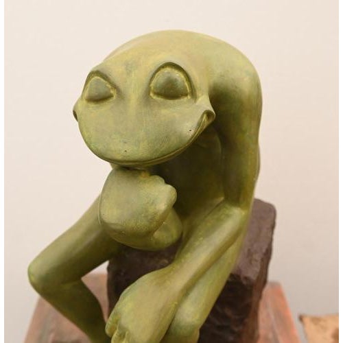 Frog the Thinker Statue in Bronze after Rodin For Sale - Image 3 of 8