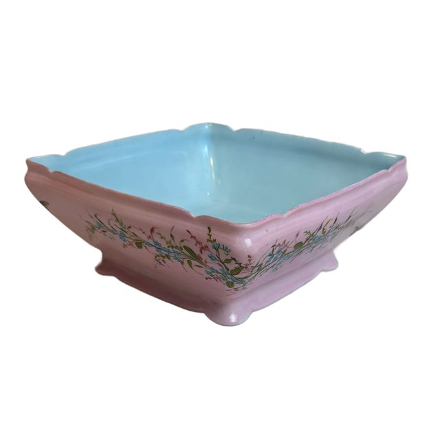 Antique French Floral & Butterfly Pink & Robbins Egg Limoges Porcelain ...
