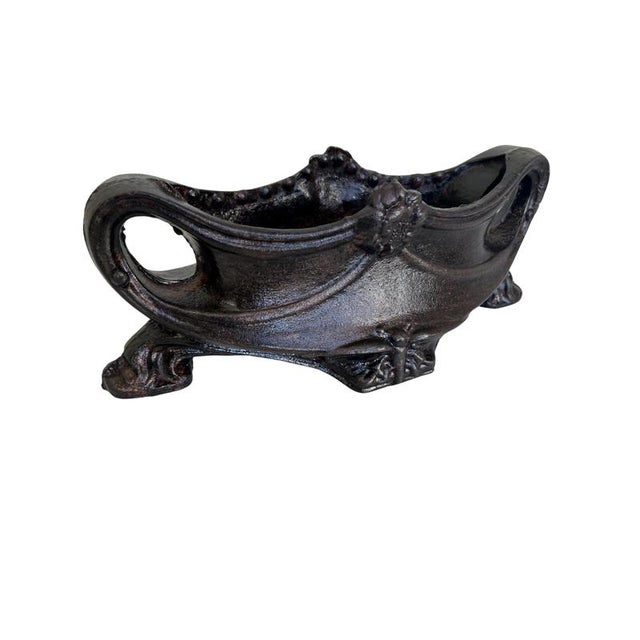 Metal Antique French Portillion Planter in Cast Iron, 1800s For Sale - Image 7 of 7