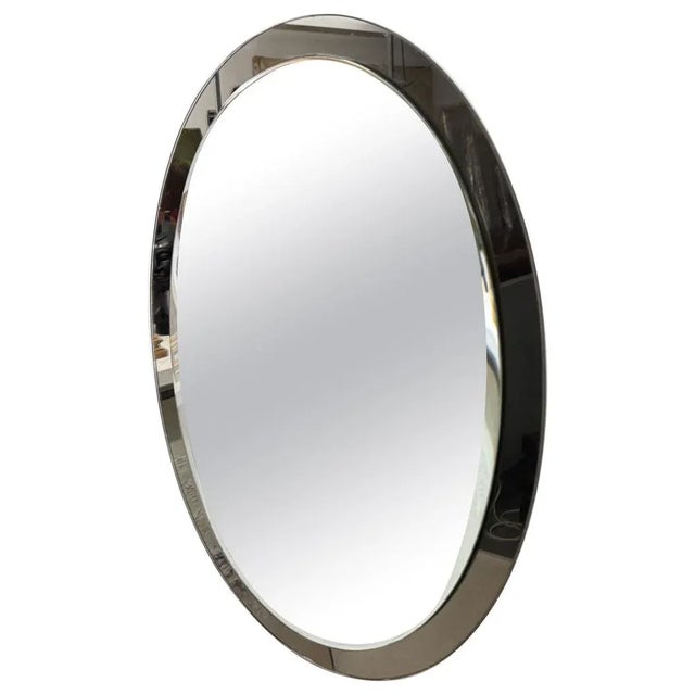 Italian Oval Mirror by Antonio Lupi by Crystal Luxor, 1970s For Sale - Image 11 of 11