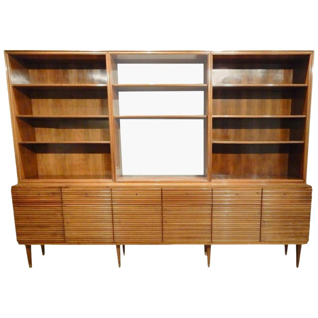 Italian MidCentury Modern Walnut Bookcase by Paolo Buffa