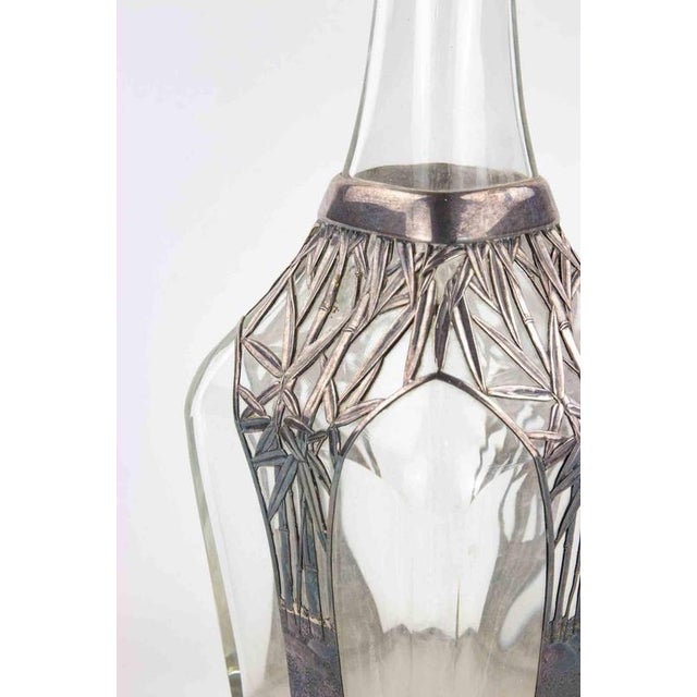 Jugendstil Sterling Overlay Glass Decanter, Early 20th Century For Sale - Image 3 of 7