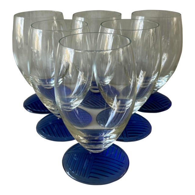 Set of 6 Schott Zwiesel Samba Blue Glasses For Sale