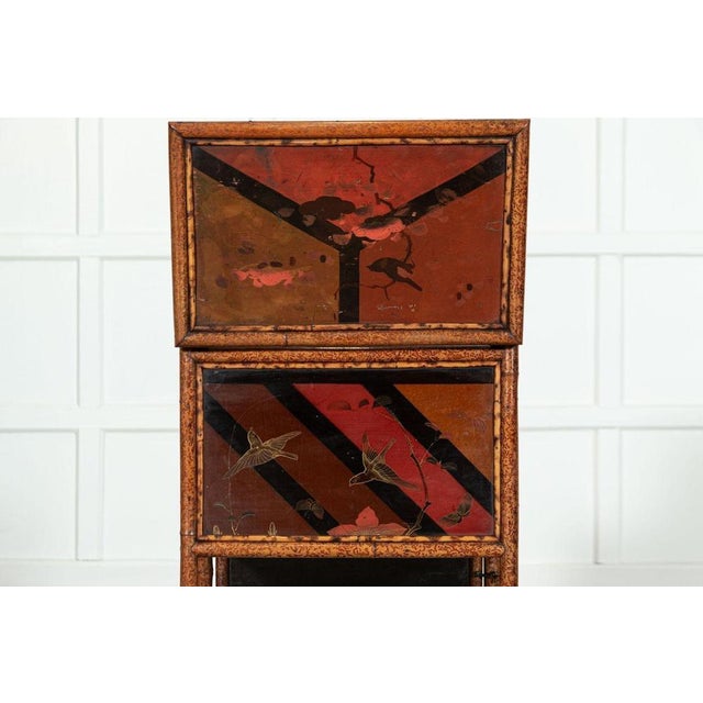 19th Century French Bamboo & Lacquer Work Table, 1870s For Sale - Image 12 of 18