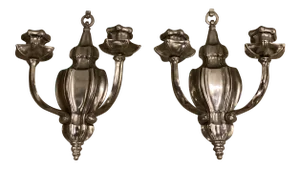 1920's Caldwell Silver Plated Sconces - Pair