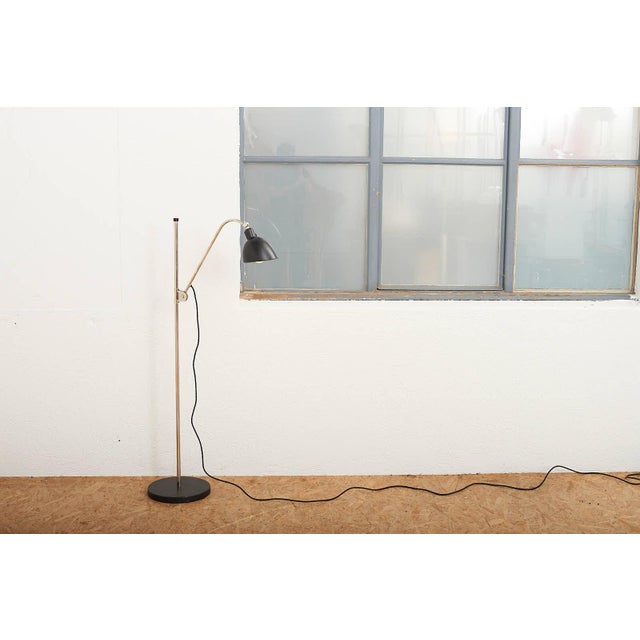Type K Floor Lamp in Black Cast Metal Base and Lacquered Sheet Metal Shade with Rotary Switch by Christian Dell for Belmag, 1932 For Sale - Image 12 of 13