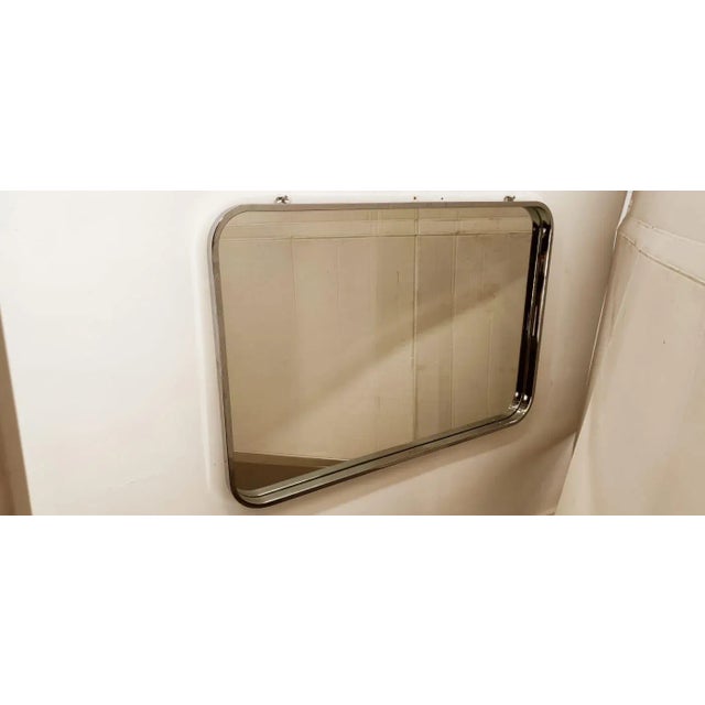 Silver Mirror With Chrome Frame For Sale - Image 8 of 12