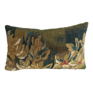 17th Century Flemish Verdure Tapestry Pillow