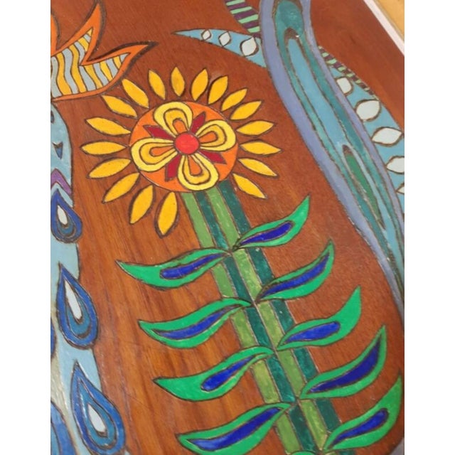 Etched Wood Artwork in the style of Lurçat, 1973 For Sale - Image 9 of 18