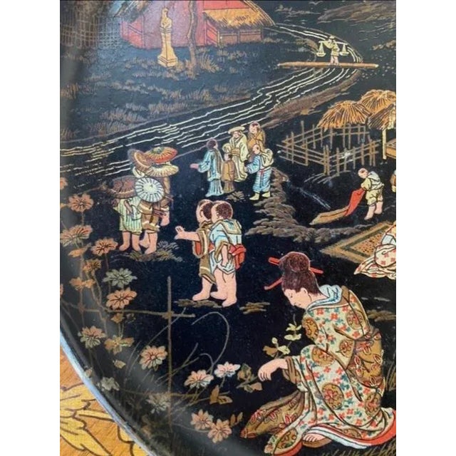 1850s Chinese Papier-Mâché Plate For Sale - Image 4 of 7